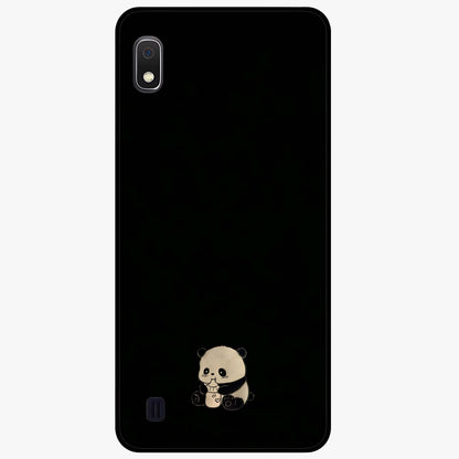 Midnight Panda Love Glass Case showing flat back view with cute panda themed artwork and glossy glass finish.