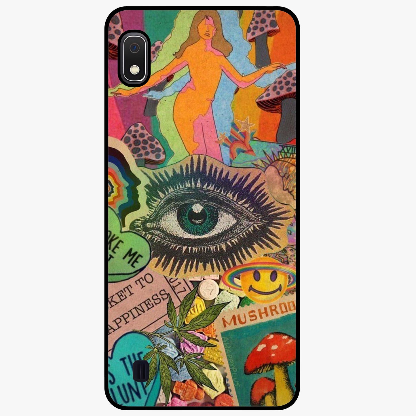 Mystic Eye Wonderland Glass Case showing flat back view with mystical eye themed artwork and glossy glass finish.