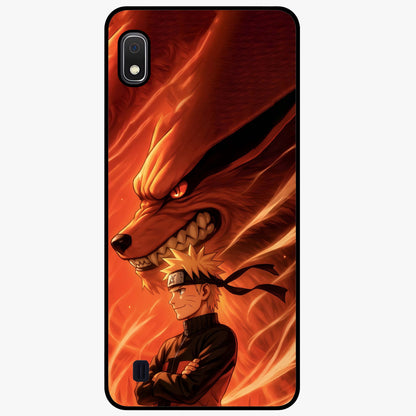 Nine Tails Legacy Glass Case showing flat back view with powerful nine-tailed fox inspired artwork and glossy glass finish.