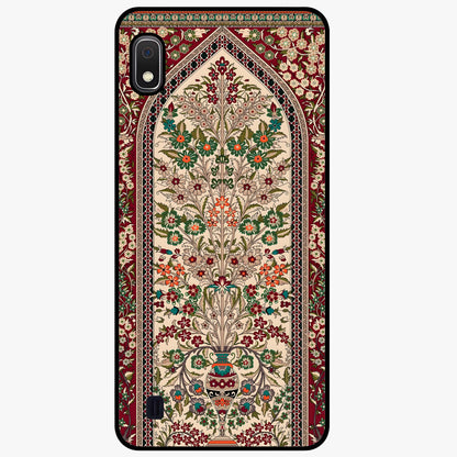 Persian Inspired Glass Case showing flat back view with ornate Persian style pattern artwork and glossy glass finish.