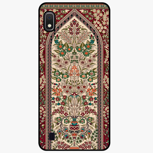 Persian Inspired Glass Case showing flat back view with ornate Persian style pattern artwork and glossy glass finish.