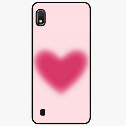 Pink Aura Heart Glass Case showing flat back view with glowing heart artwork and glossy glass finish.