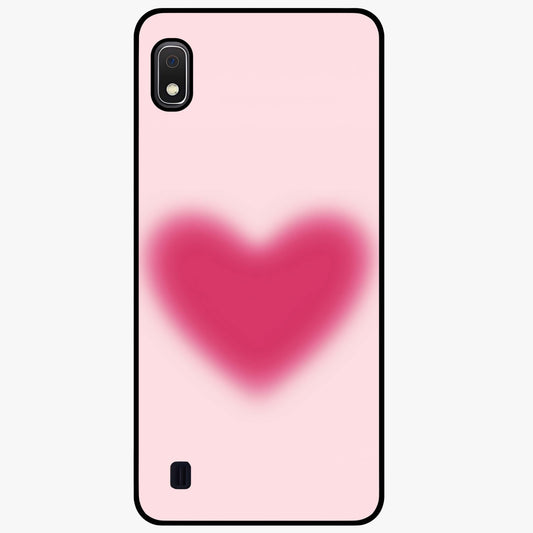 Pink Aura Heart Glass Case showing flat back view with glowing heart artwork and glossy glass finish.