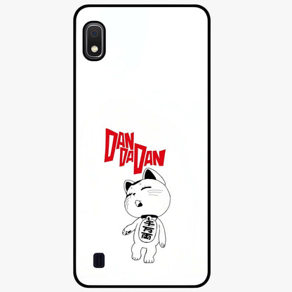 Playful Spirit Charm Glass Case showing flat back view with cheerful charm themed artwork and glossy glass finish.
