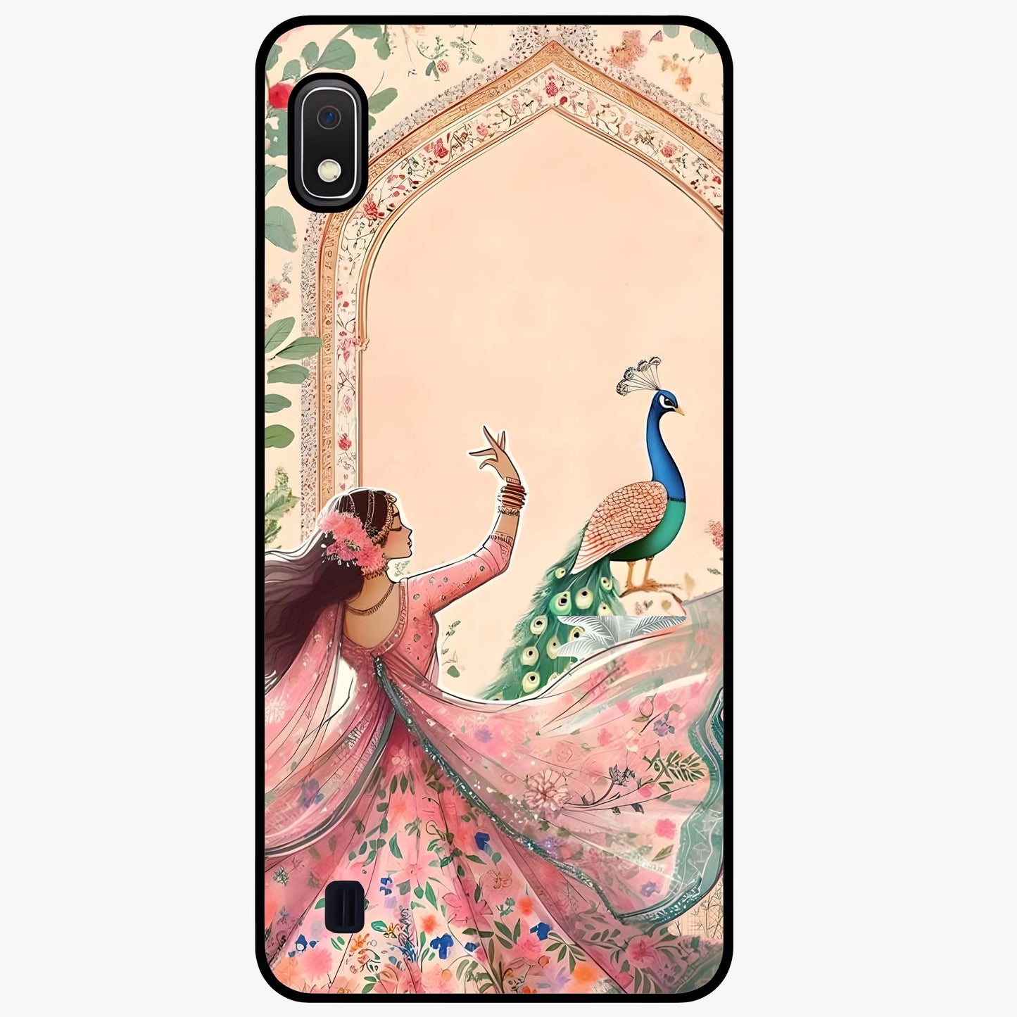 Royal Grace Muse Glass Case showing flat back view with elegant artistic artwork and glossy glass finish.