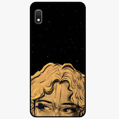 Shri Krishna Art Glass Case showing flat back view with devotional Krishna artwork and glossy glass finish.