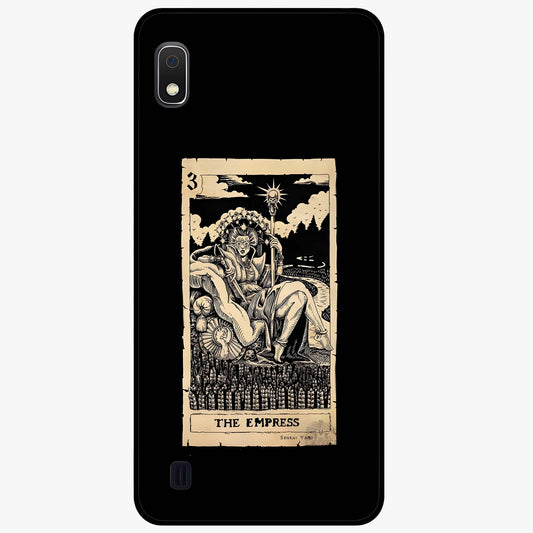 The Empress Glass Case showing flat back view with regal feminine artwork and glossy glass finish.