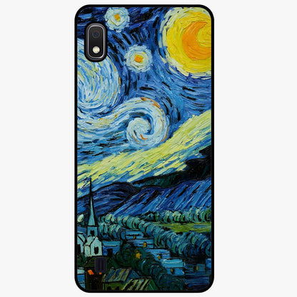 Van Gogh Art Glass Case showing flat back view with classic painterly artwork inspired by Van Gogh style and glossy glass finish.