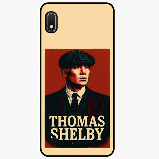 Vintage Mafia Authority Glass Case showing flat back view with bold vintage mafia inspired artwork and glossy glass finish.