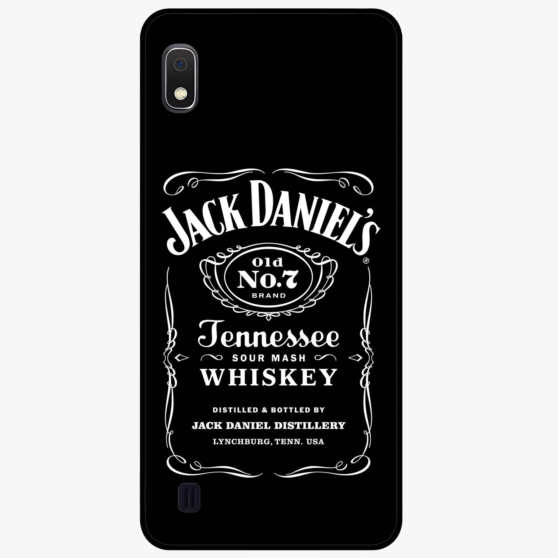 Vintage Whiskey Heritage Glass Case showing flat back view with classic whiskey inspired artwork and glossy glass finish.