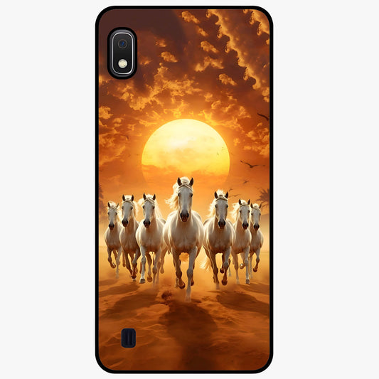 Wild Sunset Majesty Glass Case showing flat back view with majestic sunset landscape artwork and glossy glass finish.