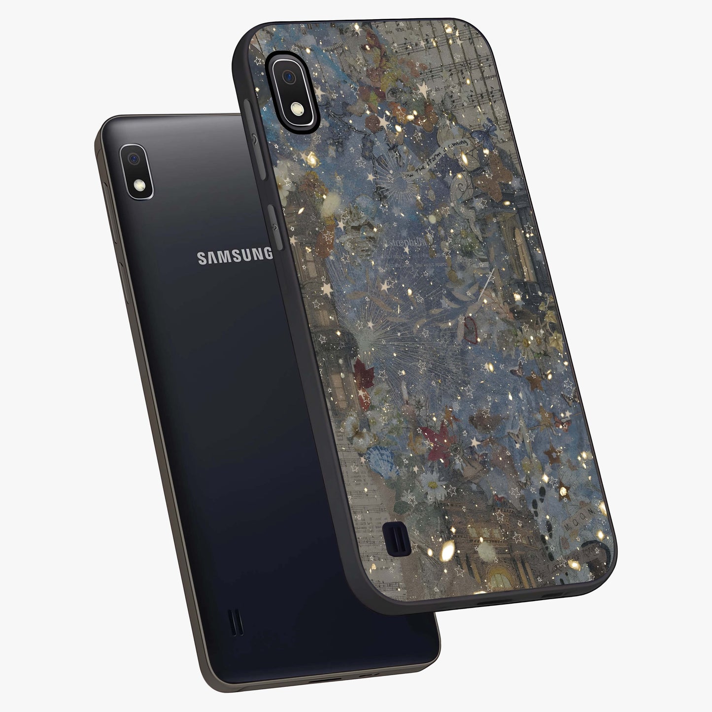 Aesthetic Astrolophia Glass Case displayed in angled mockup highlighting artistic aesthetic elements and smooth glass surface.