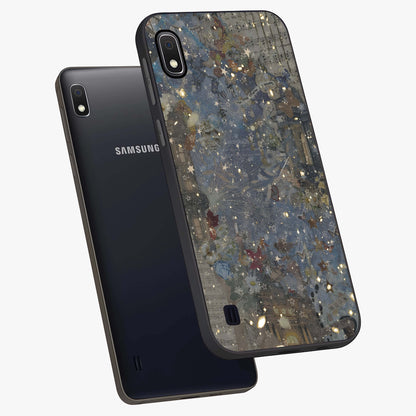 Aesthetic Astrolophia Glass Case displayed in angled mockup highlighting artistic aesthetic elements and smooth glass surface.