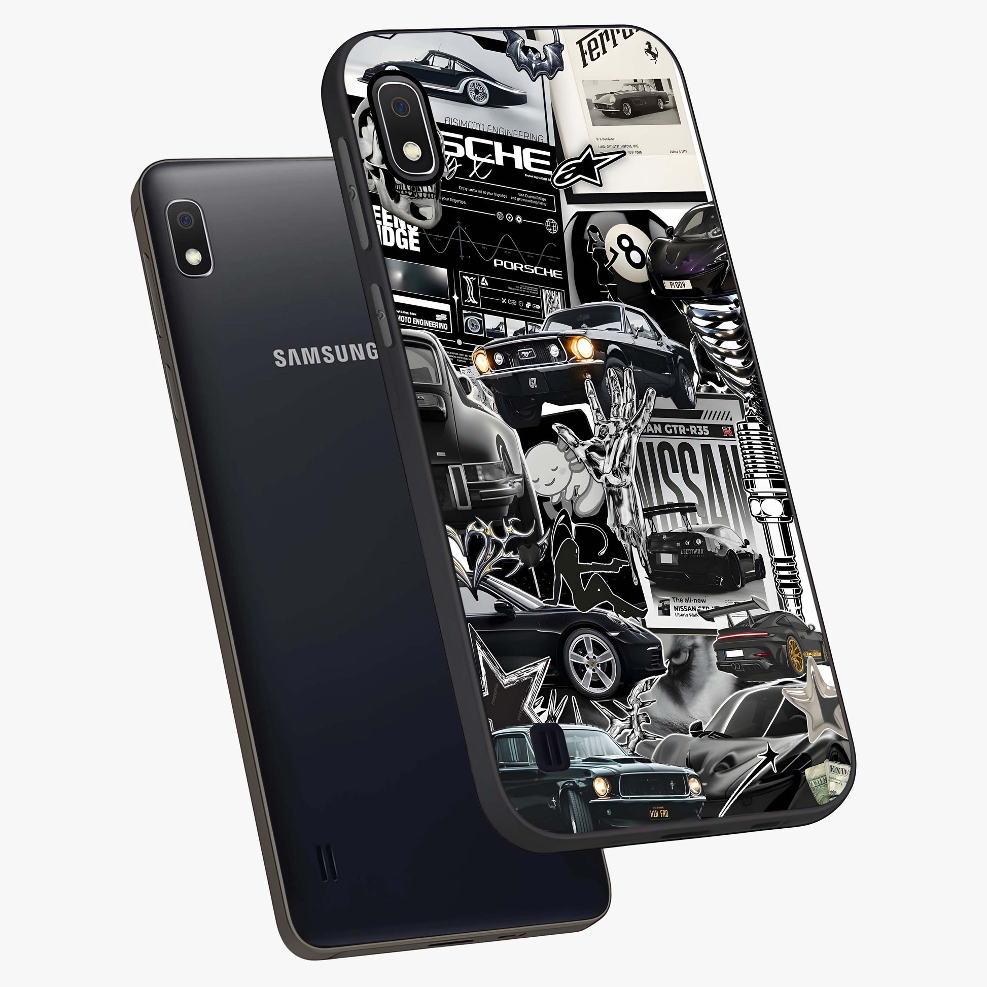 Aesthetic Dark Love Glass Case displayed in angled mockup highlighting moody aesthetic design and bold love theme.