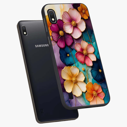Artlyn Grace Flower Pattern Glass Case displayed in angled mockup highlighting delicate flower pattern design and smooth glass surface.