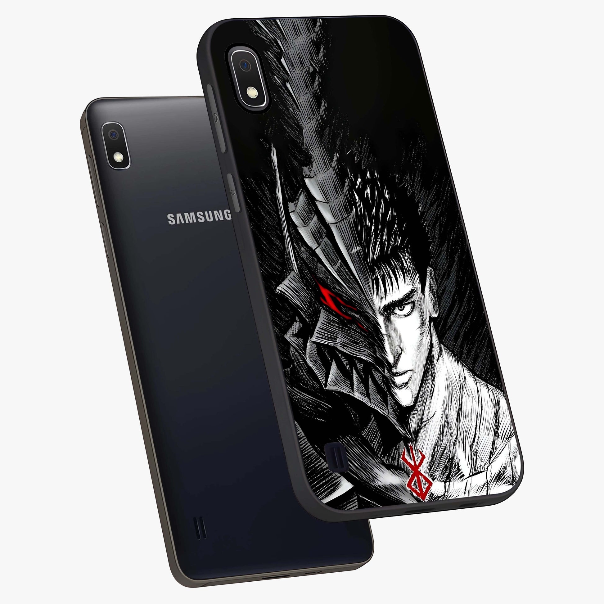 Berserker Blood Oath Glass Case displayed in angled mockup highlighting dark fantasy graphic design and powerful theme.