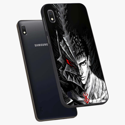 Berserker Blood Oath Glass Case displayed in angled mockup highlighting dark fantasy graphic design and powerful theme.