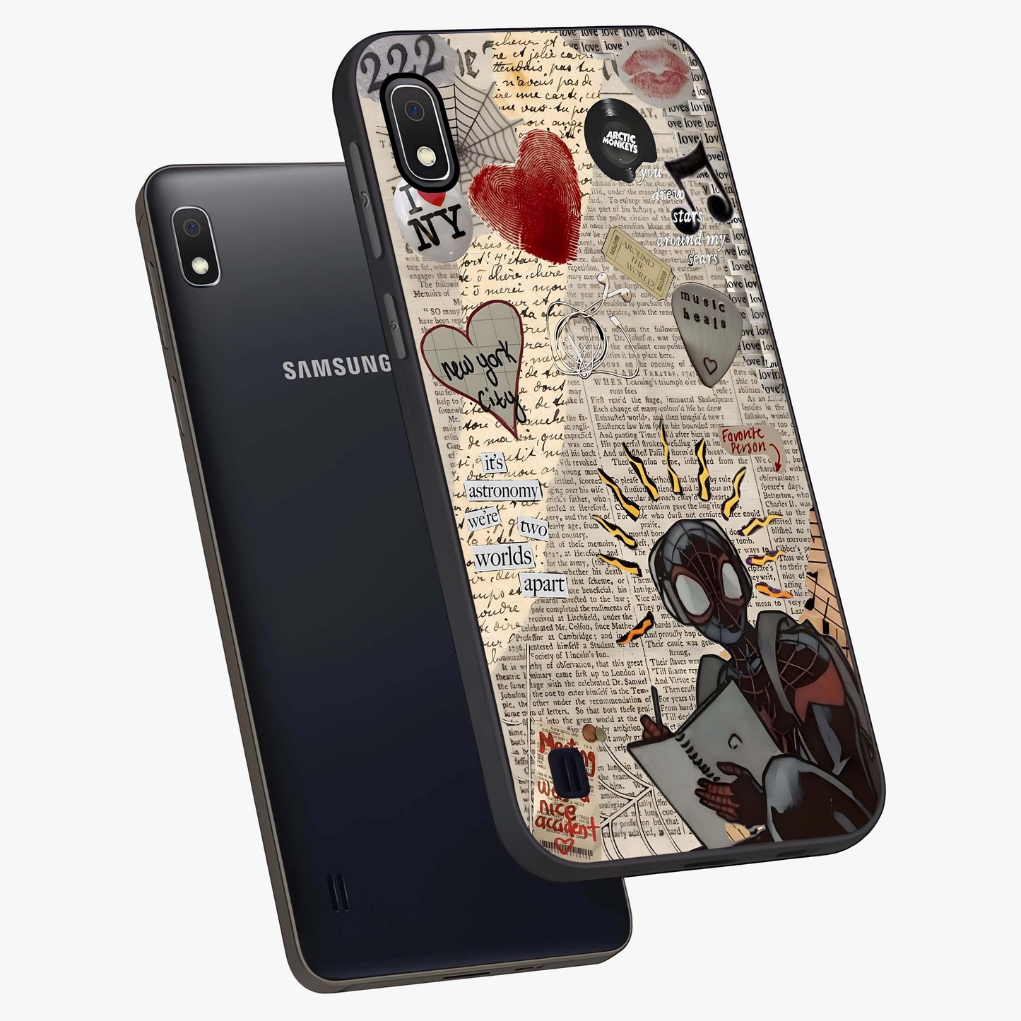 City Dream Sketch Glass Case displayed in angled mockup highlighting minimal city illustration with aesthetic sketch style.