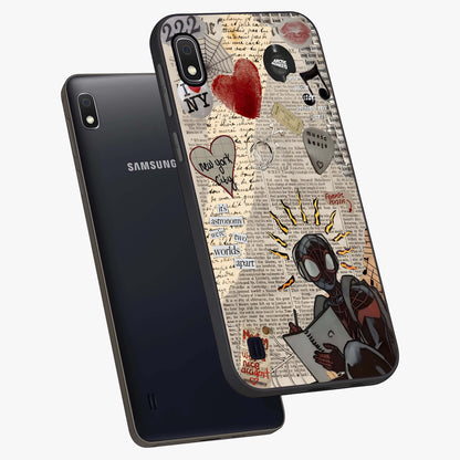 City Dream Sketch Glass Case displayed in angled mockup highlighting minimal city illustration with aesthetic sketch style.