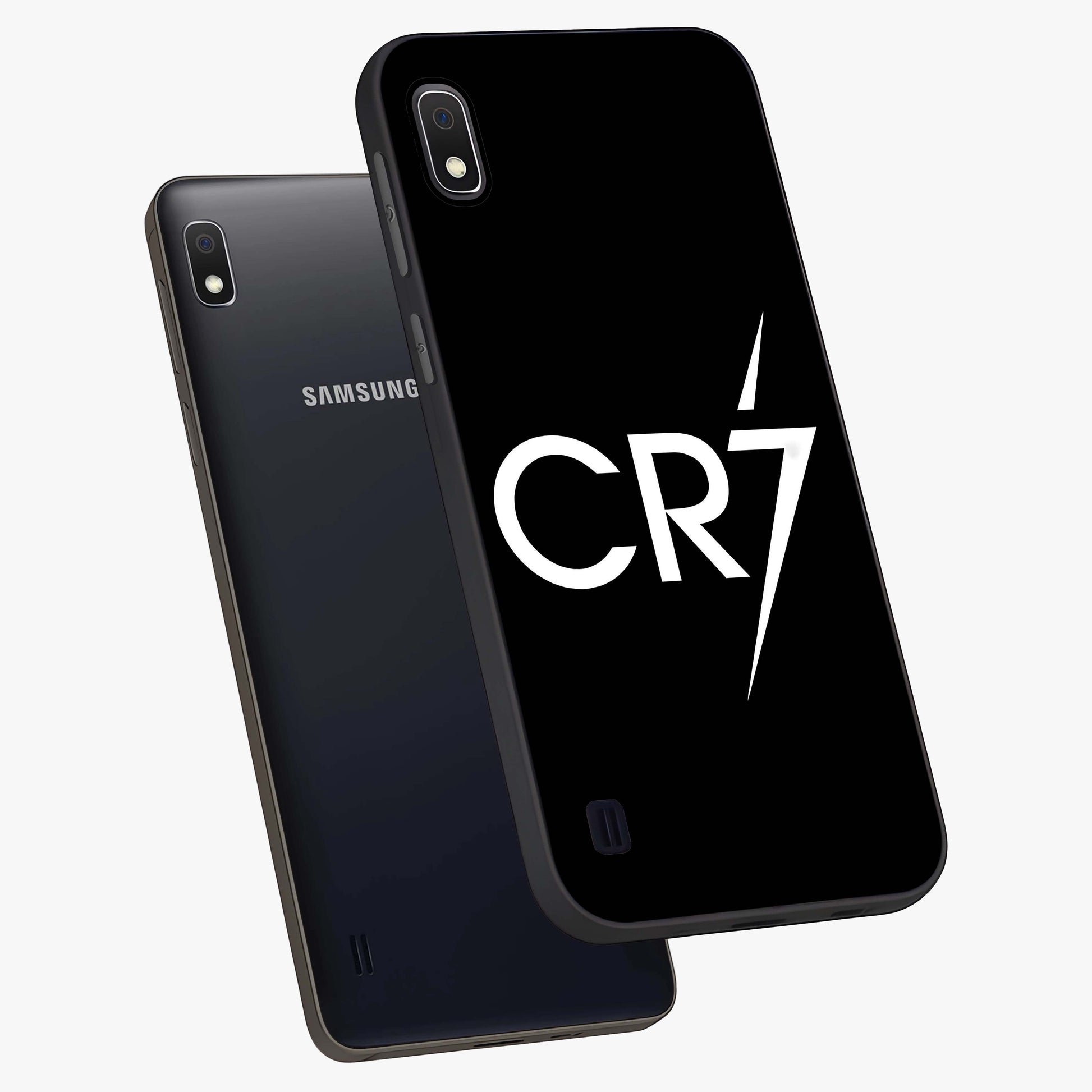 Cr7 Elite Strike Glass Case displayed in angled mockup highlighting powerful sports graphic with bold athletic theme.