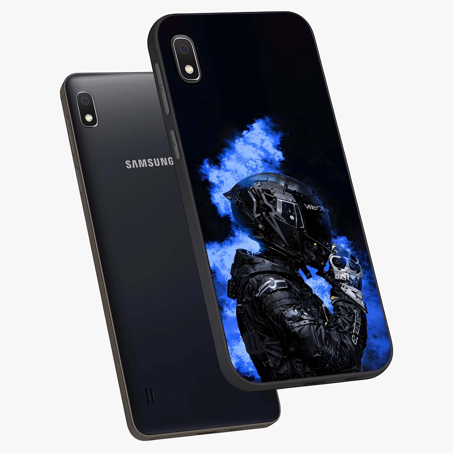 Cyber Sentinel Protocol Glass Case displayed in angled mockup highlighting digital cyber design with sci-fi aesthetic style.