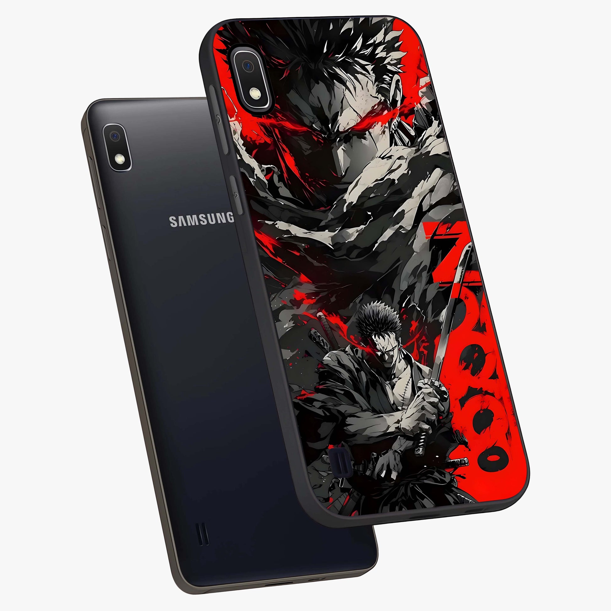 Demon Sword Resolve Glass Case displayed in angled mockup highlighting powerful demon sword illustration with dark fantasy aesthetic.