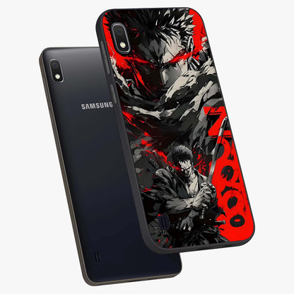 Demon Sword Resolve Glass Case displayed in angled mockup highlighting powerful demon sword illustration with dark fantasy aesthetic.
