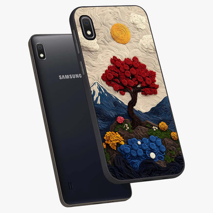 Eternal Nature Tapestry Glass Case displayed in angled mockup highlighting detailed botanical pattern with artistic aesthetic.