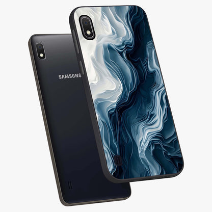Ethereal Paper Marble Glass Case displayed in angled mockup highlighting elegant marble pattern with modern aesthetic style.