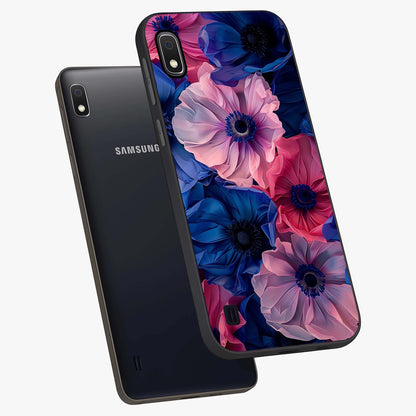 Flower Paper Art Pattern Glass Case displayed in angled mockup highlighting layered paper flower design with artistic aesthetic.