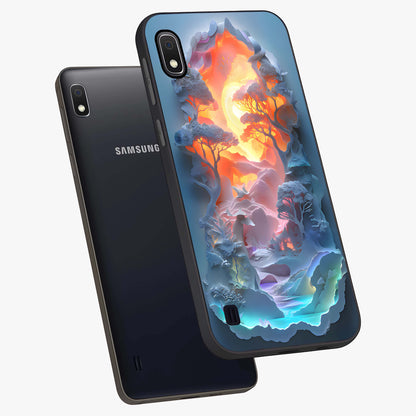 Glow Forest Portal Glass Case displayed in angled mockup highlighting mystical forest design with magical glowing aesthetic.
