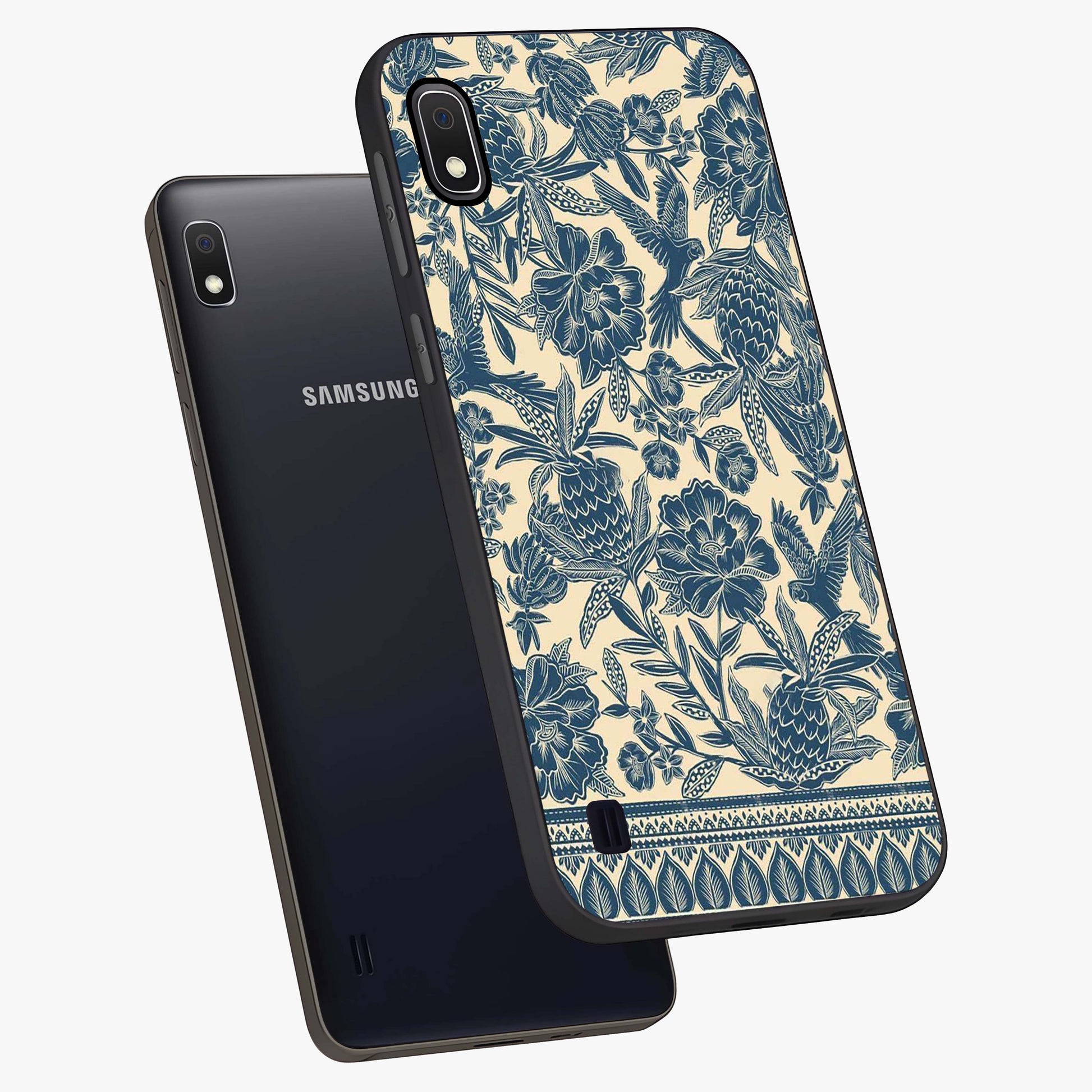 Heirloom Wild Bloom Glass Case displayed in angled mockup highlighting botanical bloom design with classic aesthetic style.