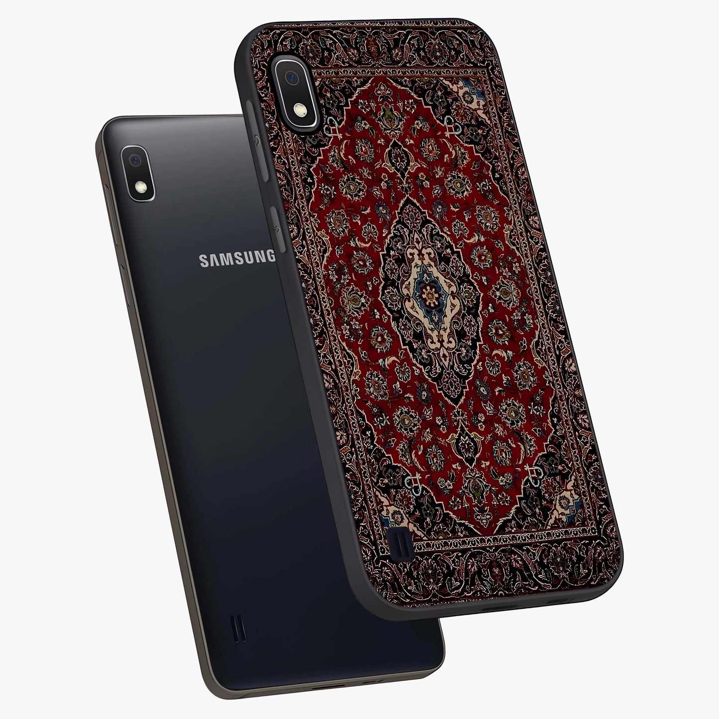Heritage Carpet Royale Glass Case displayed in angled mockup highlighting intricate royal carpet design with heritage aesthetic.