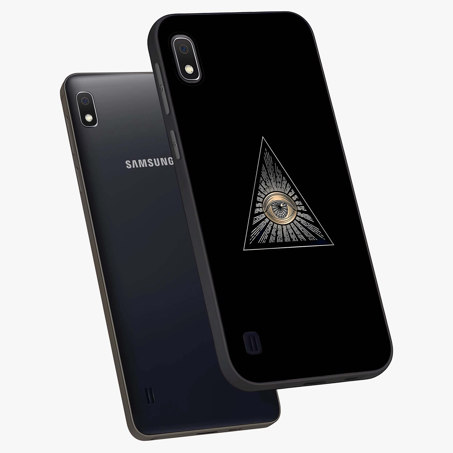 Illuminati Evil Glass Case displayed in angled mockup highlighting dark occult inspired design with bold aesthetic style.