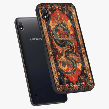 Inferno Dragon Soul Glass Case displayed in angled mockup highlighting powerful dragon illustration with inferno aesthetic.