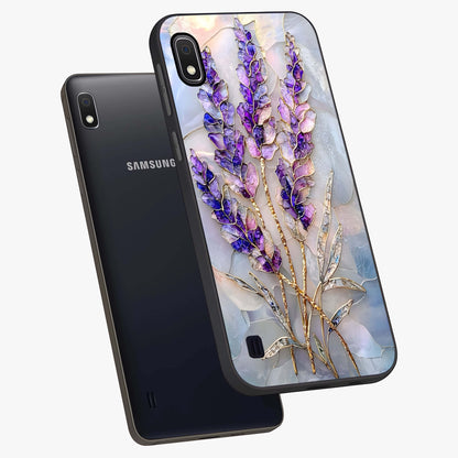 Lavender Dream Glow Glass Case displayed in angled mockup highlighting dreamy purple glow design with soft artistic style.