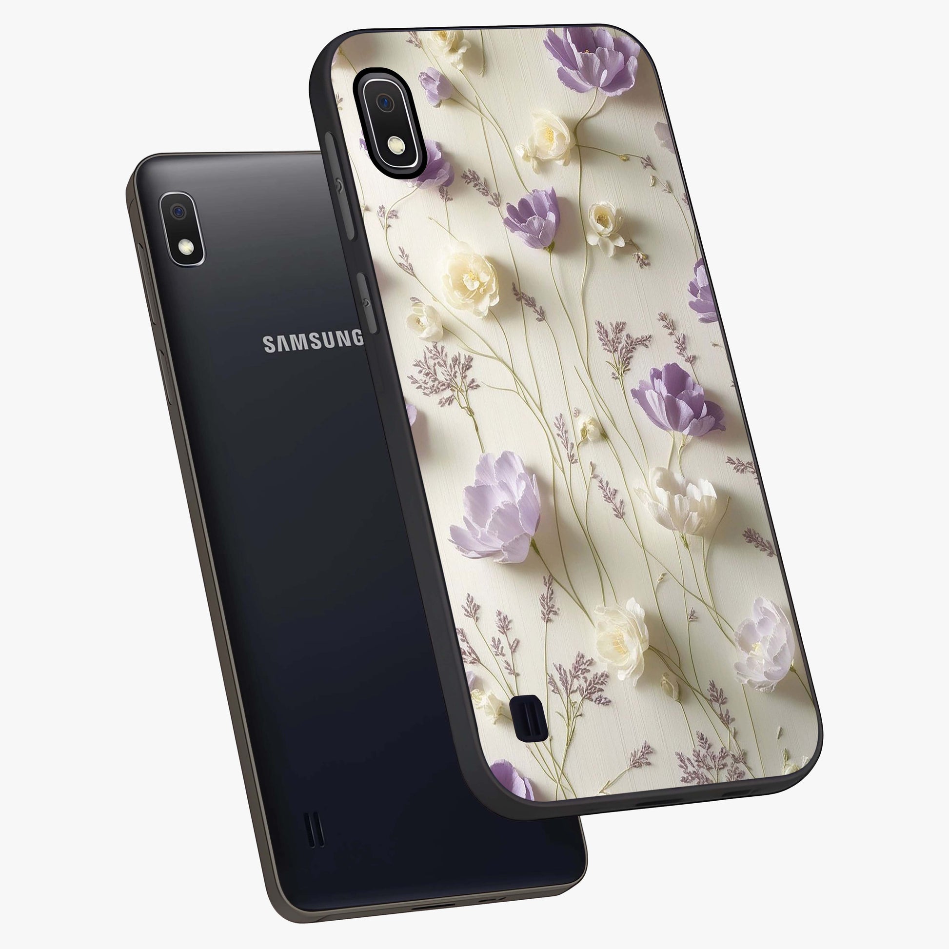 Lilac Breeze Harmony Glass Case displayed in angled mockup highlighting calm lilac breeze design with soothing aesthetic style.
