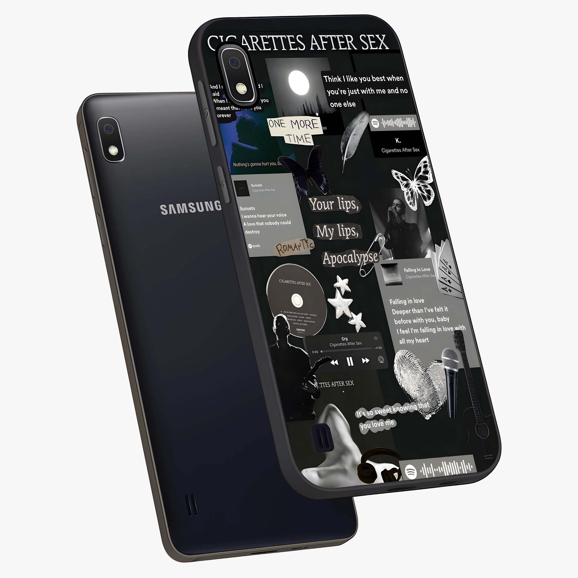 Midnight Love Echo Glass Case displayed in angled mockup highlighting elegant love inspired design with deep aesthetic style.