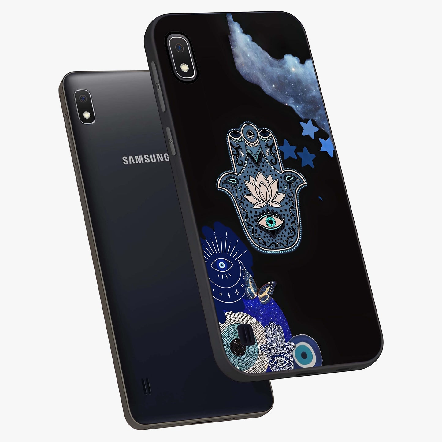 Mystic Hand Aura Glass Case displayed in angled mockup highlighting magical aura design with spiritual aesthetic style.