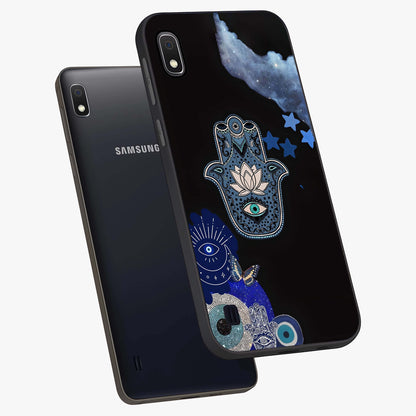 Mystic Hand Aura Glass Case displayed in angled mockup highlighting magical aura design with spiritual aesthetic style.