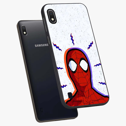 Omg Spiderman Glass Case displayed in angled mockup highlighting dynamic hero illustration with action comic aesthetic.