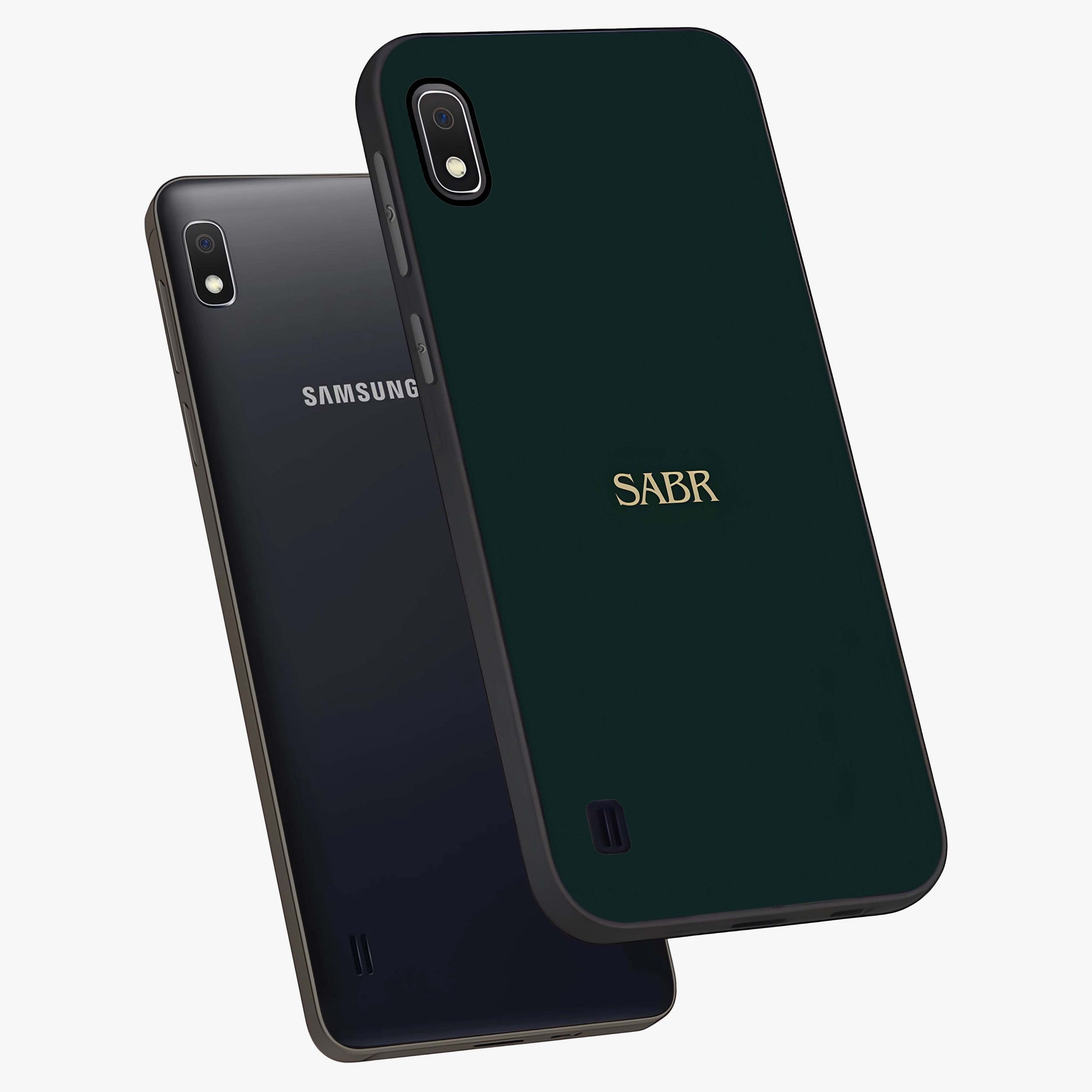Sabr Minimal Patience Glass Case displayed in angled mockup highlighting simple inspirational design with clean aesthetic style.