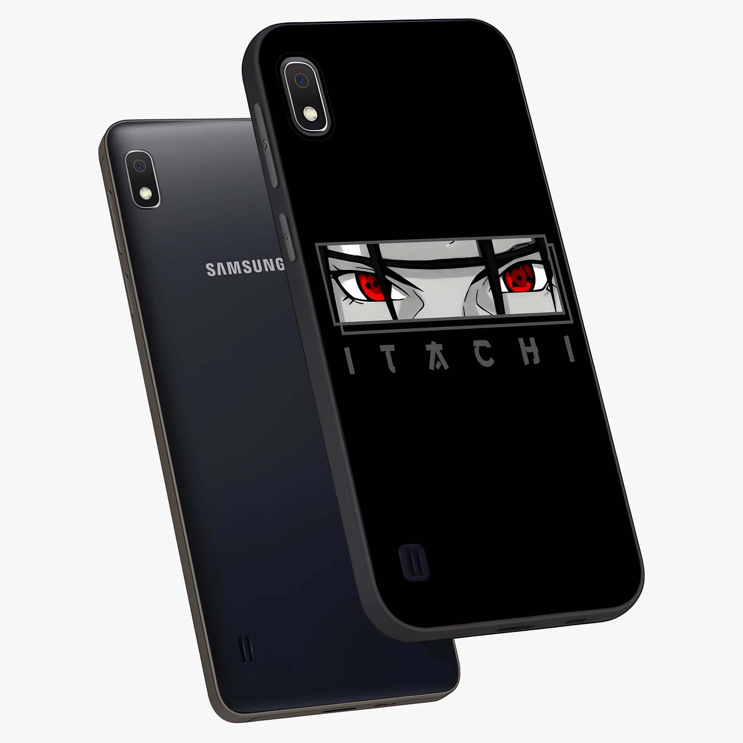 Scarlet Gaze Dominance Glass Case displayed in angled mockup highlighting intense visual design with bold scarlet aesthetic.