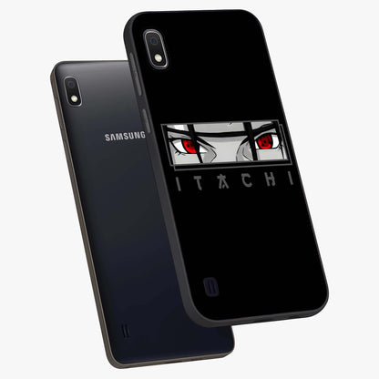 Scarlet Gaze Dominance Glass Case displayed in angled mockup highlighting intense visual design with bold scarlet aesthetic.