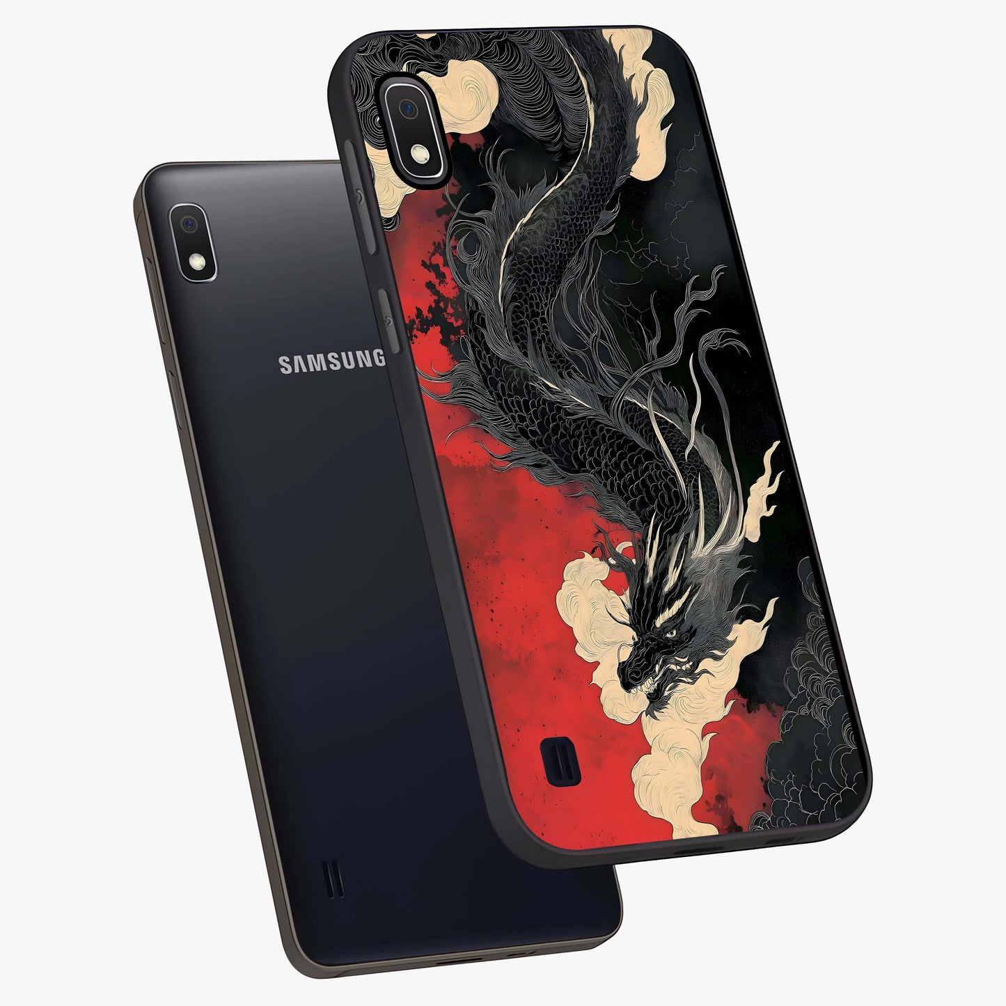 Shadow Dragon Fury Glass Case displayed in angled mockup highlighting powerful dragon illustration with dark fantasy aesthetic.