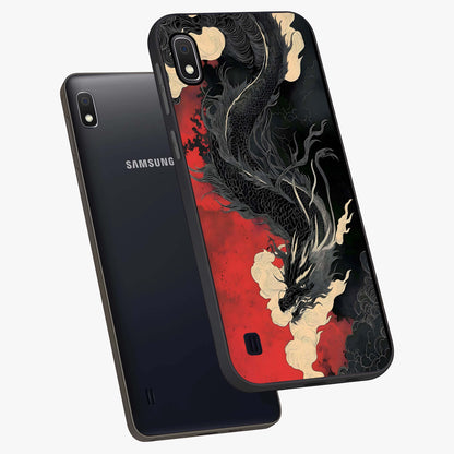 Shadow Dragon Fury Glass Case displayed in angled mockup highlighting powerful dragon illustration with dark fantasy aesthetic.