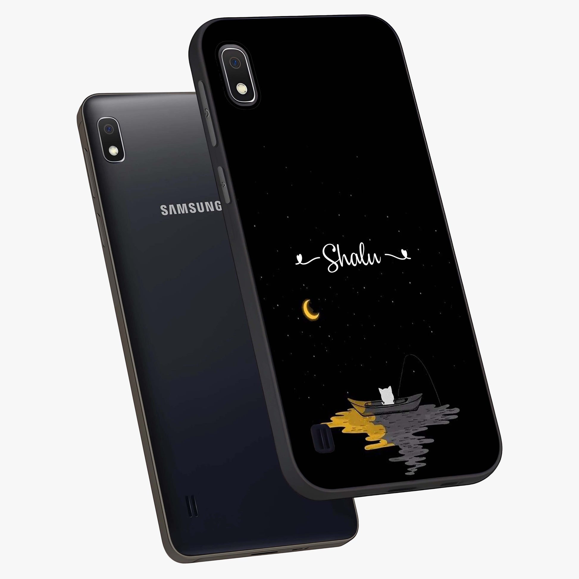 Silent Night Row Glass Case displayed in angled mockup highlighting peaceful evening design with dreamy night aesthetic.