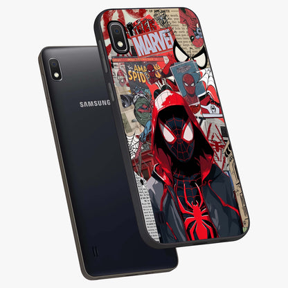 Spider Collage Street Glass Case displayed in angled mockup highlighting dynamic street style collage design with comic aesthetic.
