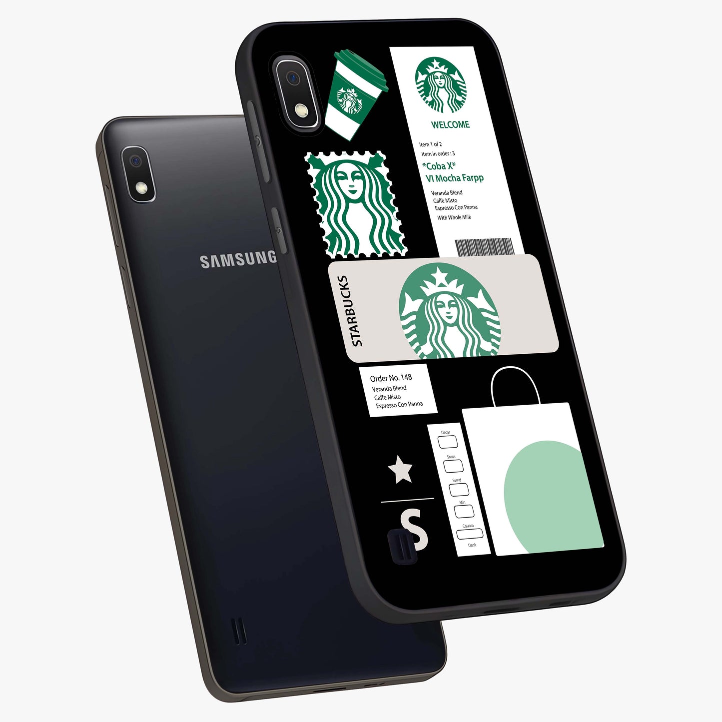 Starbucks Mocha Glass Case displayed in angled mockup highlighting stylish mocha themed design with cozy café aesthetic.