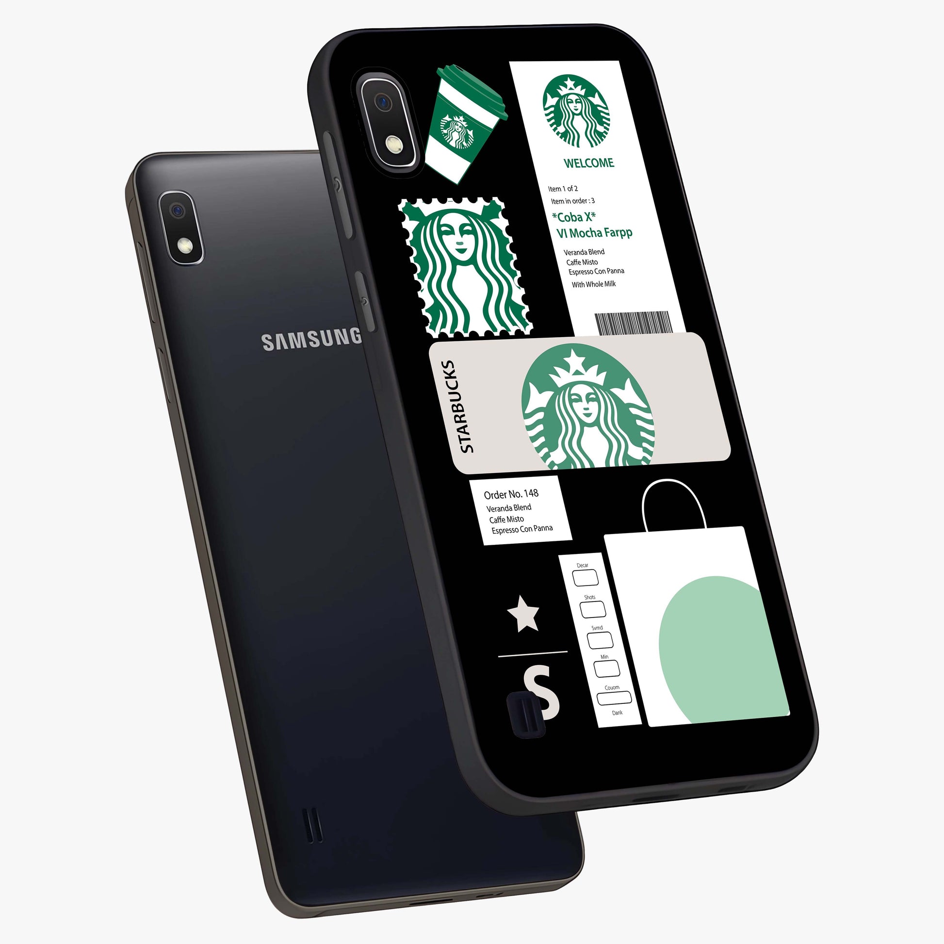 Starbucks Mocha Glass Case displayed in angled mockup highlighting stylish mocha themed design with cozy café aesthetic.